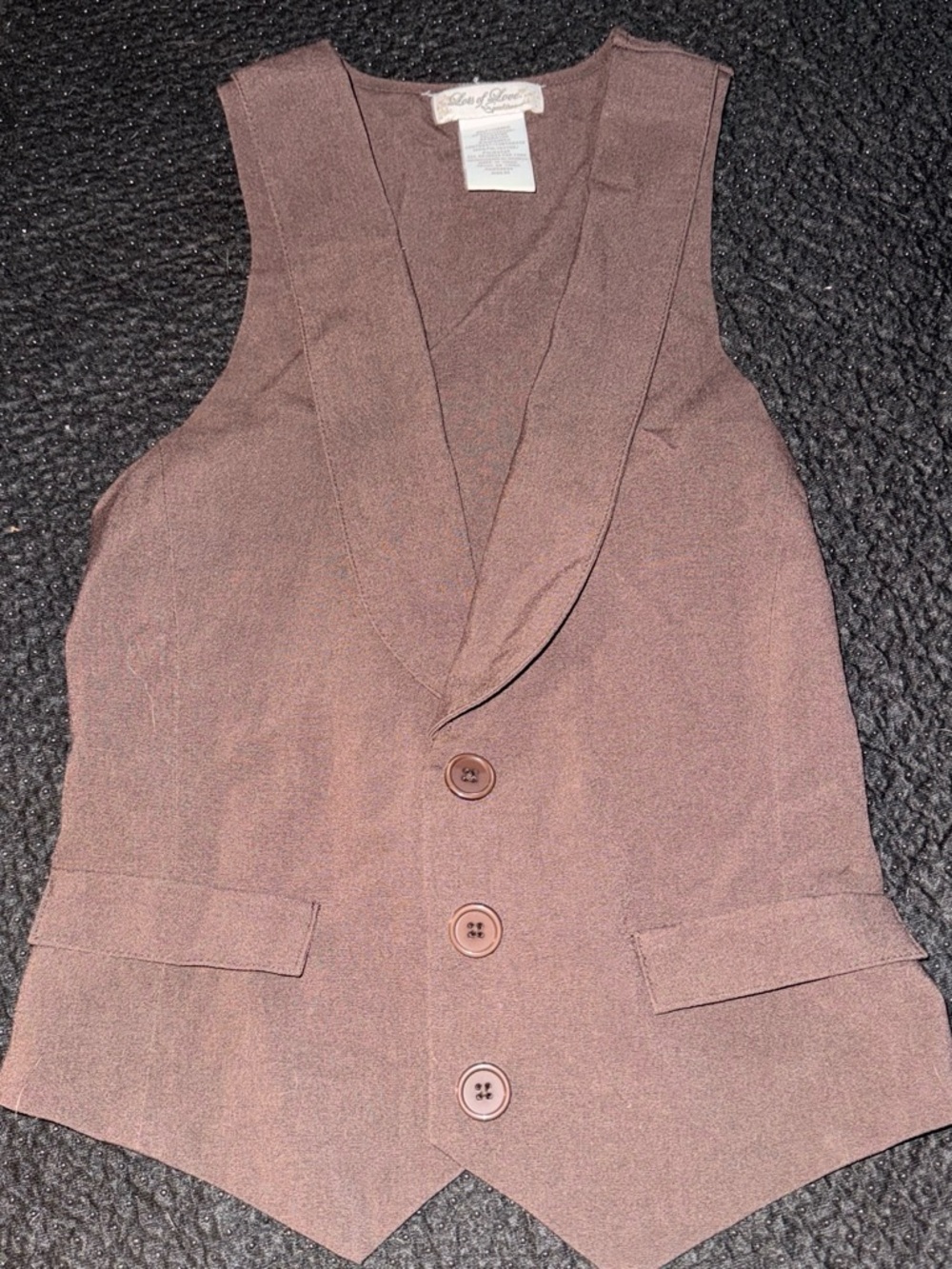 Y2K brown button up vest
